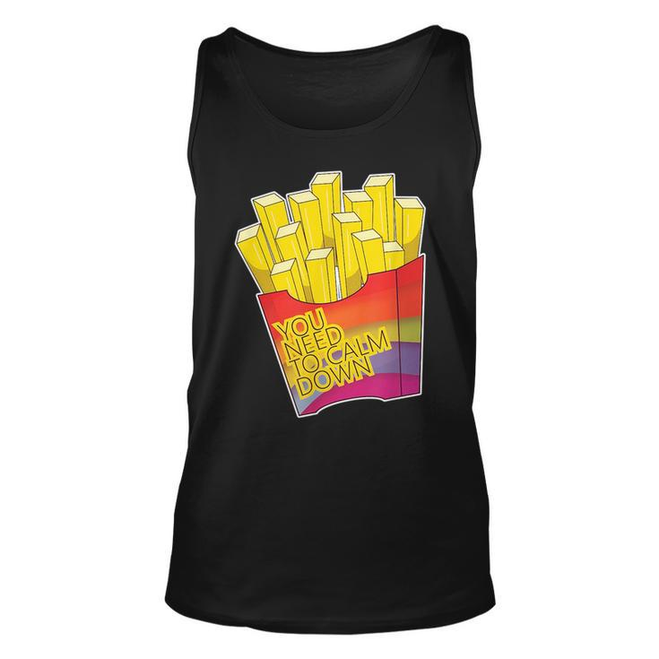 You Need To Calm Down  Gay Pride French Fries Unisex Tank Top