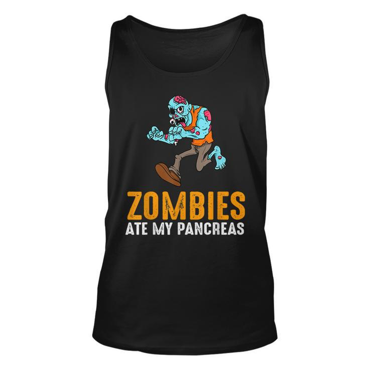 Zombie Ate My Pancreas T1d Awareness Halloween Boys Girls Halloween Tank Top