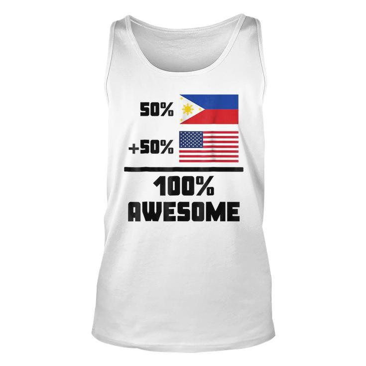 50 Filipino 50 American 100 Awesome Funny Flag Unisex Tank Top