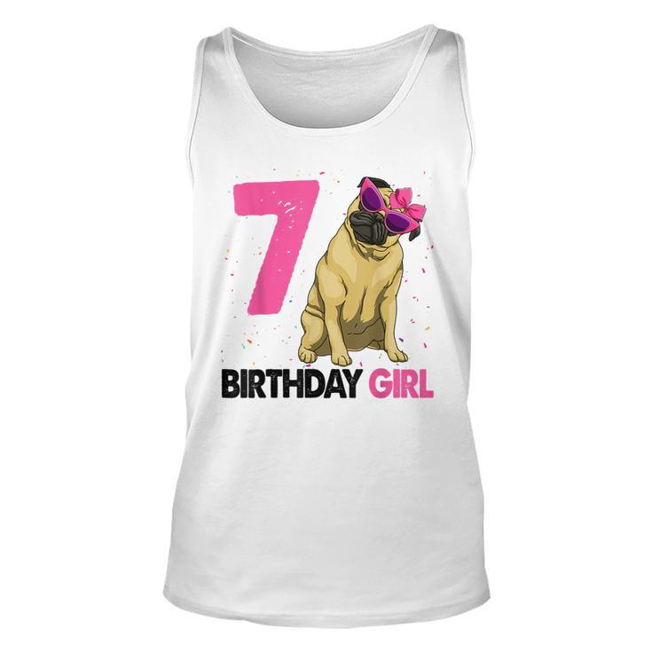 7Th Birthday Girl Pug Birthday Party For Pug Lovers Tank Top