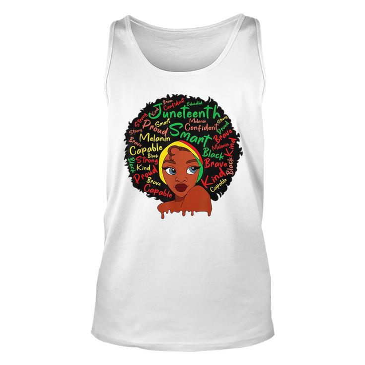 Afro Woman Headscarf Nubian Junenth Black History  Unisex Tank Top