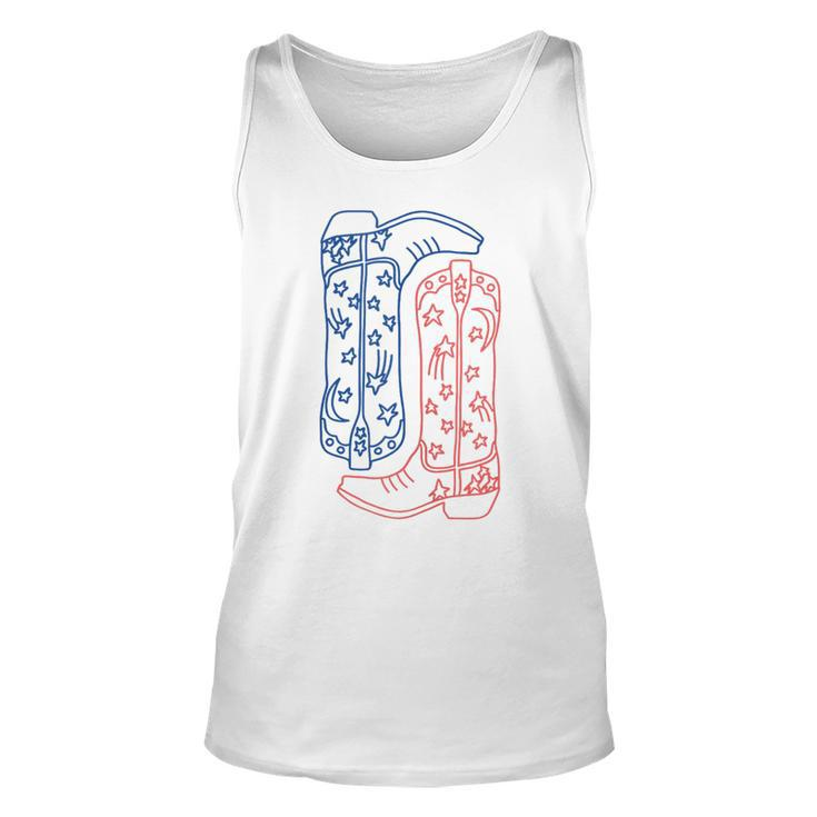 All American Western Girl Cowgirl Cowboy Boots 4Th Of July  Unisex Tank Top