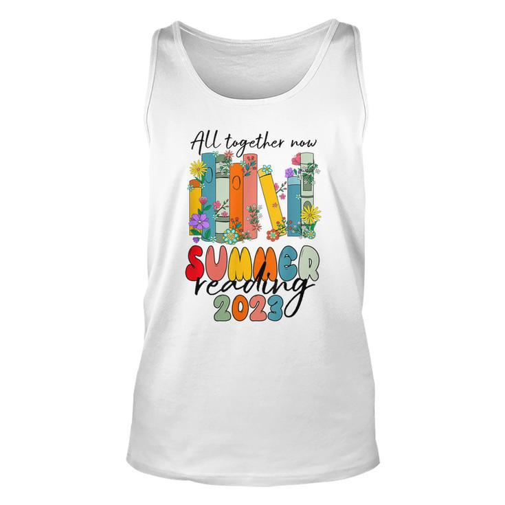 All Together Now Summer Reading 2023 Books Retro Groovy Unisex Tank Top