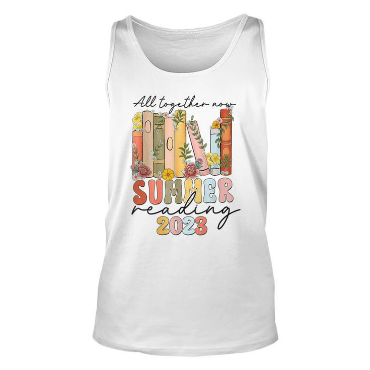 All Together Now Summer Reading 2023 Library Books Apparel Unisex Tank Top