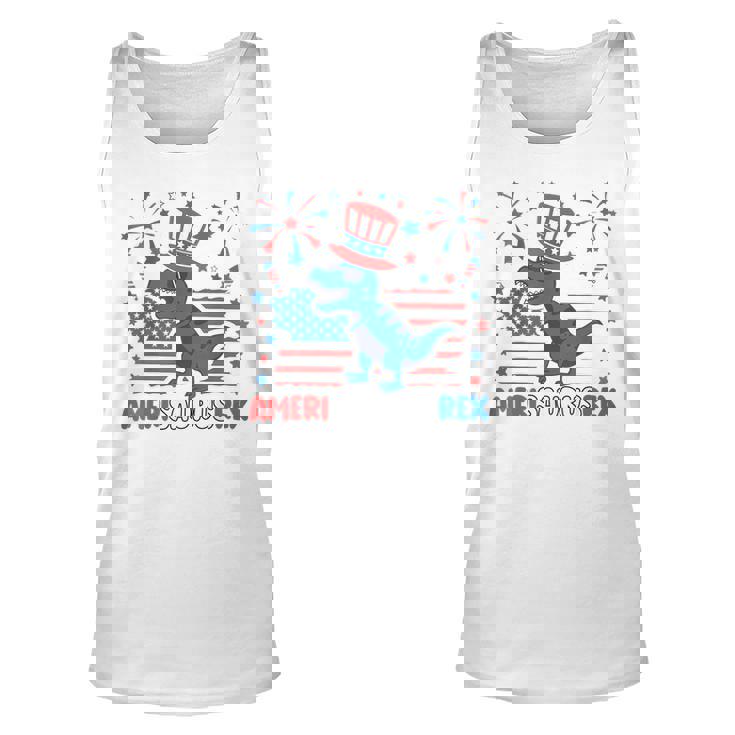 American Flag 4Th Of July T Rex Dinosaur Amerisaurus Rex Boy Dinosaur Tank Top