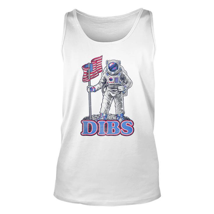 American Flag Astronaut Moon Dibs Red White Blue 4Th Of July Moon Tank Top