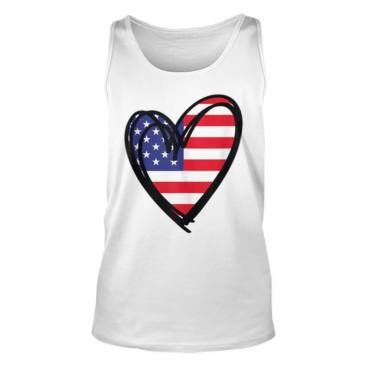 American Flag Heart 4Th Of July Usa Patriotic Pride Patriotic Tank Top