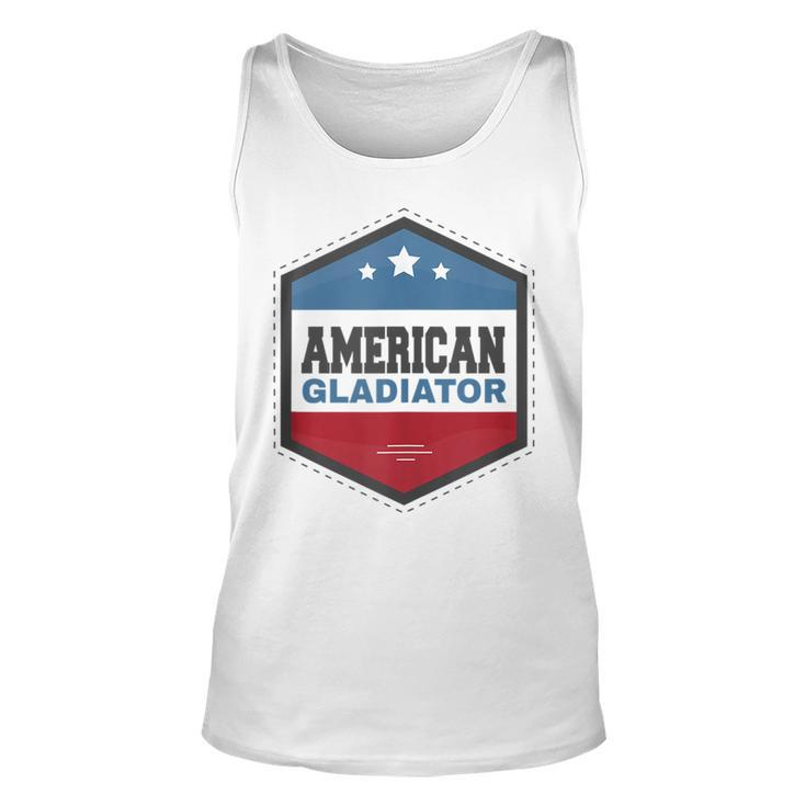American Gladiator Usa Flag Gym Sports Quote Humor Tank Top