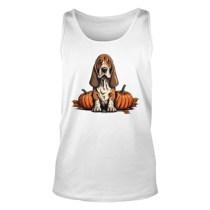 Basset Hound Dog Pumpkin Lazy Halloween Party Costume Tank Top