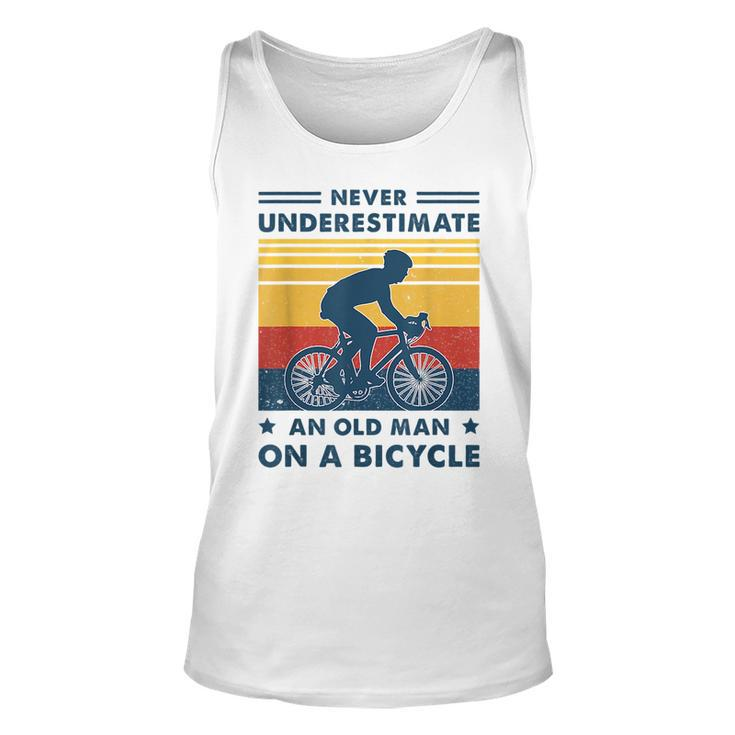 Bike Vintage Never Underestimate An Old Man On A Bicycle Unisex Tank Top