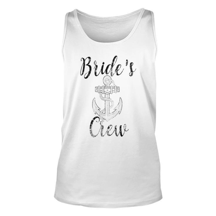 Brides Crew Bridesmaid  Nautical Anchor Bachelorette B Unisex Tank Top