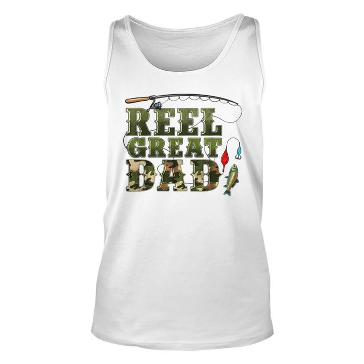 Camouflage Reel Great Dad Fishing Happy Fathers Day  Unisex Tank Top