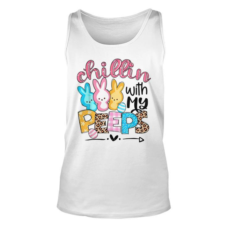 Chillin With My Peeps   Funny Bunny Easter Day Love Unisex Tank Top