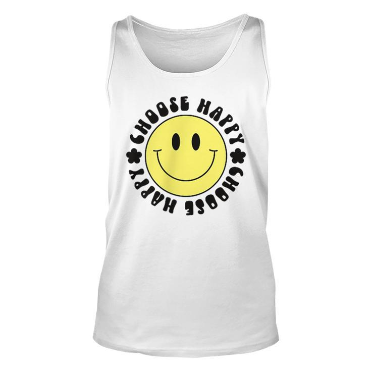 Choose Happy 70S Yellow Smile Face Cute Smiling Face Tank Top