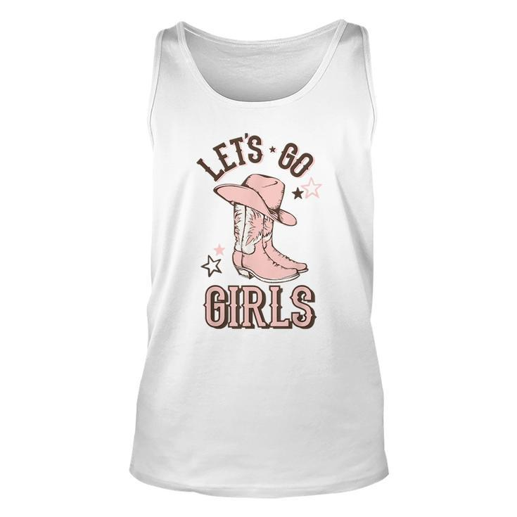 Cowgirl Boots Lets Go Girls Howdy Western Cowgirl Unisex Tank Top