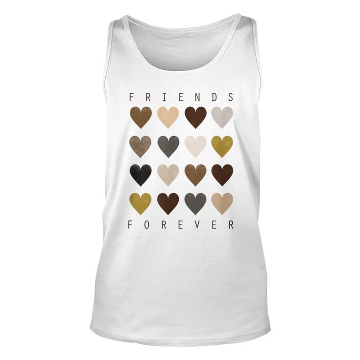 Cute Friends Forever Watercolor Patterned Hearts Friendship  Unisex Tank Top