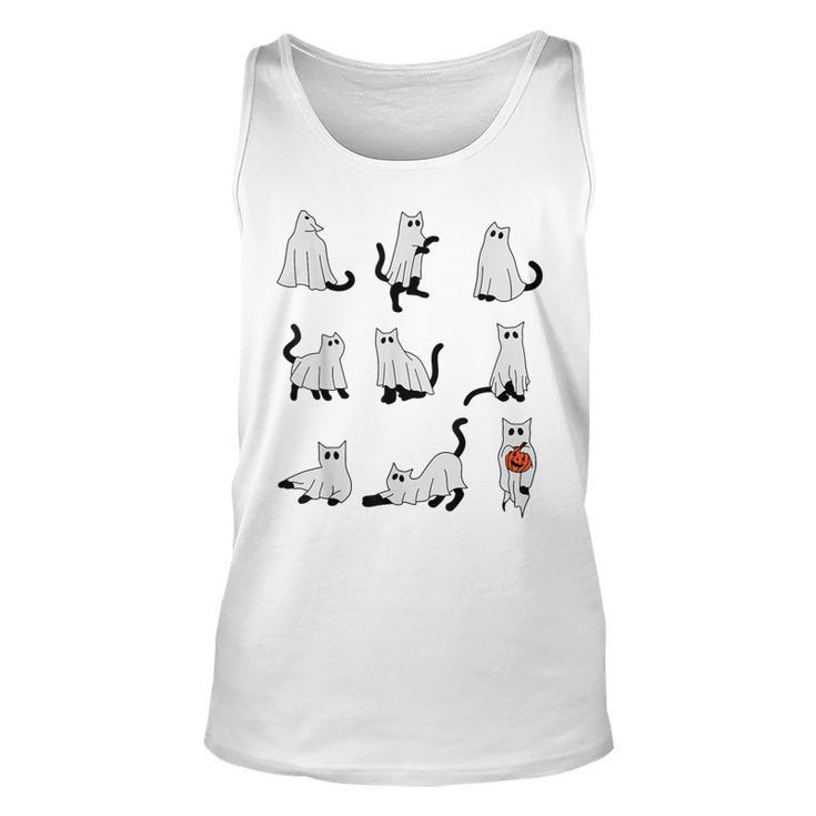 Cute Ghost Cat Halloween Outfit Costumes Tank Top