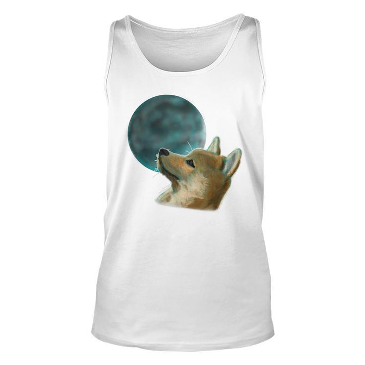 Dog Looking Up At The Moon Moon Funny Gifts Unisex Tank Top