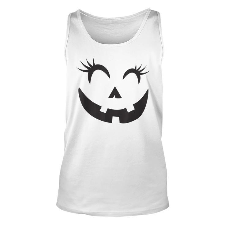 Eyelashes Halloween Outfit Pumpkin Face Costume Tank Top