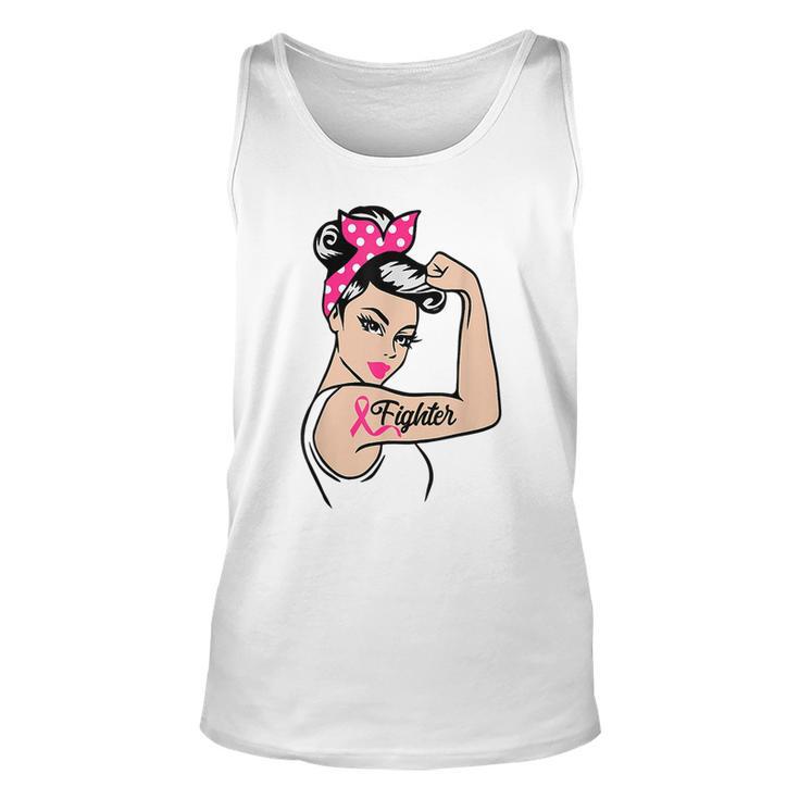 Fighter Rosie The Riveter Breast Cancer Awareness Tank Top