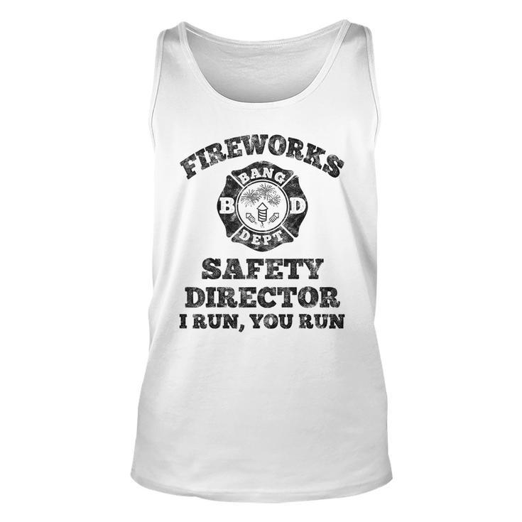 Fireworks Safety Director Firefighter America Red Pyro Tank Top