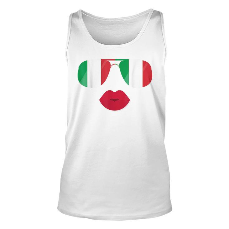 Flag Italia Sunglasses Lips  Italian Flags Italy  Unisex Tank Top