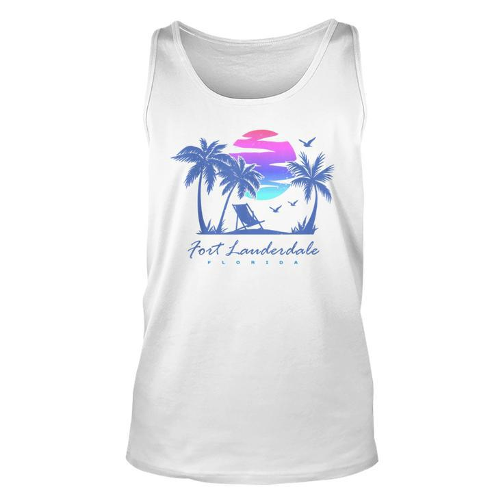 Fort Lauderdale Florida Beach Vacation Retro Vintage Sunset Tank Top