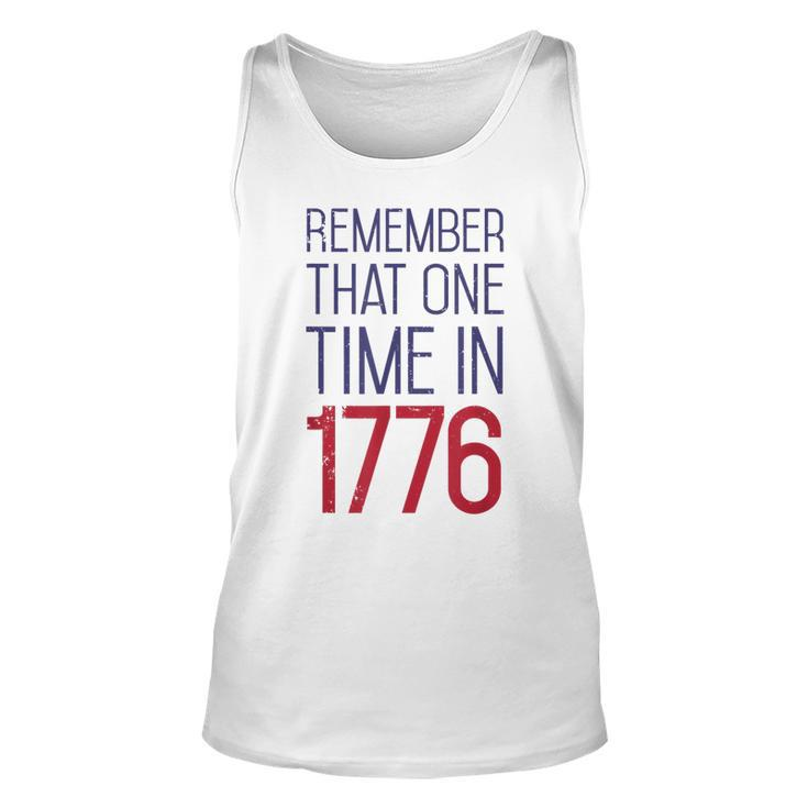 Fourth Of July Remember 1776 Funny American History Usa Unisex Tank Top