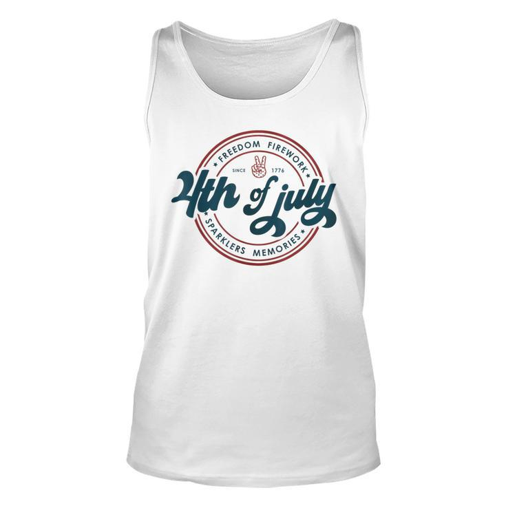 Freedom Firework Sparklers Memories America 4Th Of July Freedom Tank Top