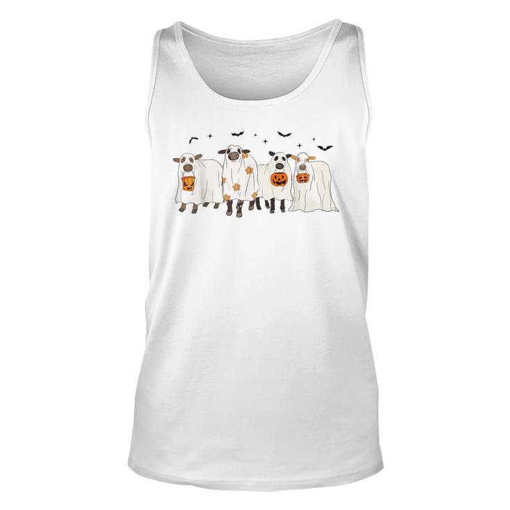 Cow Ghost Halloween Farmer Trick Or Treat Cow Lover Tank Top