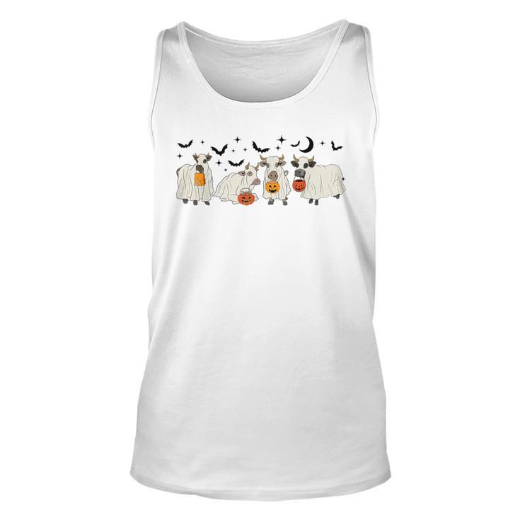Cow Ghost Halloween Farmer Trick Or Treat Cow Lover Tank Top