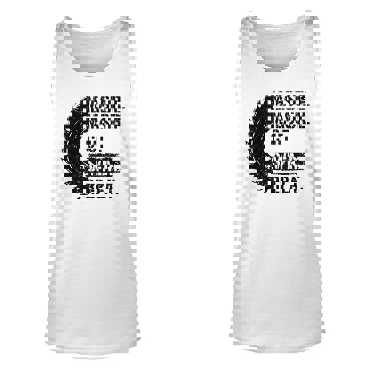 Funny Dad Measure Cut Swear Repeat Handyman Father Day T  Unisex Tank Top