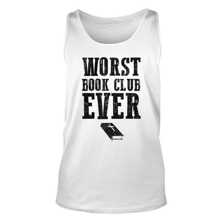 Funny Religion Bible Atheism Worst Book Club Ever Unisex Tank Top