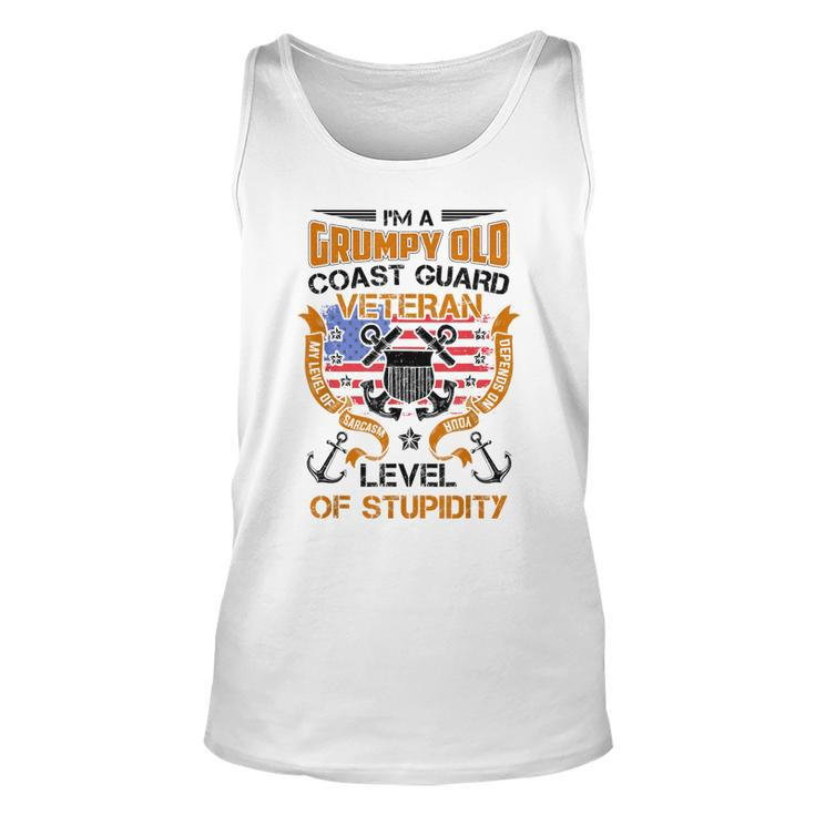 Grumpy Old Coast Guard Veteran Sarcasm Stupidity Tank Top