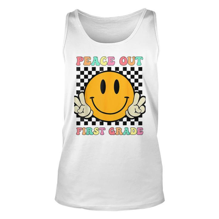 Hippie Smile Face Peace Out First 1St Grade Class Of 2023  Unisex Tank Top