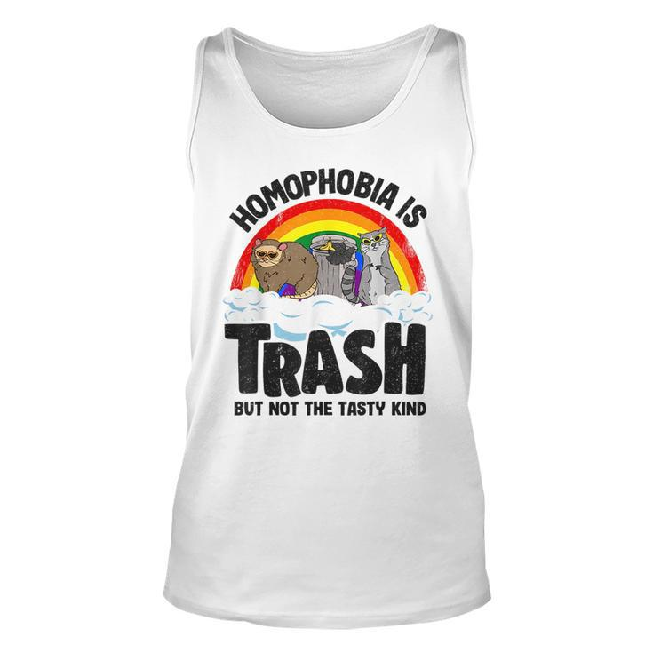 Homophobia Is Trash Gay Pride Raccoon Opossum Ally Lgbt  Unisex Tank Top