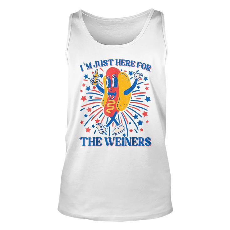 Hot Dog Im Just Here For The Wieners 4Th Of July Unisex Tank Top