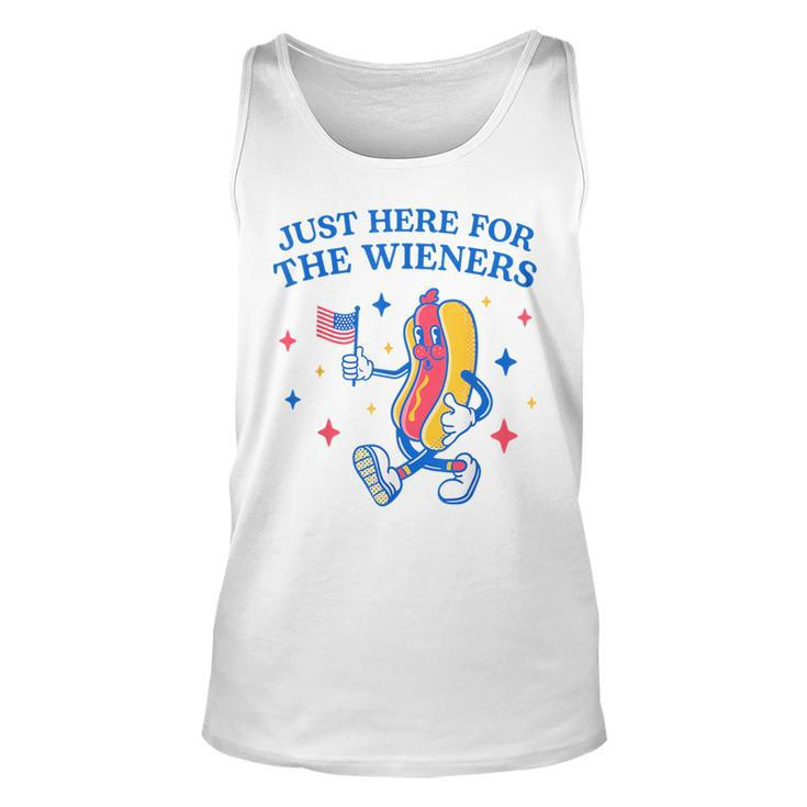 Im Just Here For The Wieners Funny Fourth Of July  Unisex Tank Top