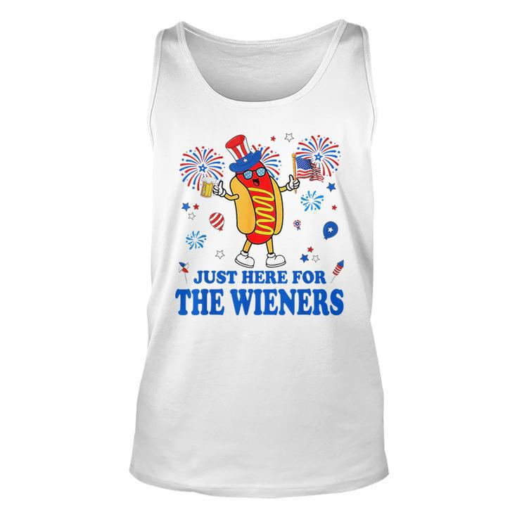 Im Just Here For The Wieners Funny Fourth Of July  Unisex Tank Top