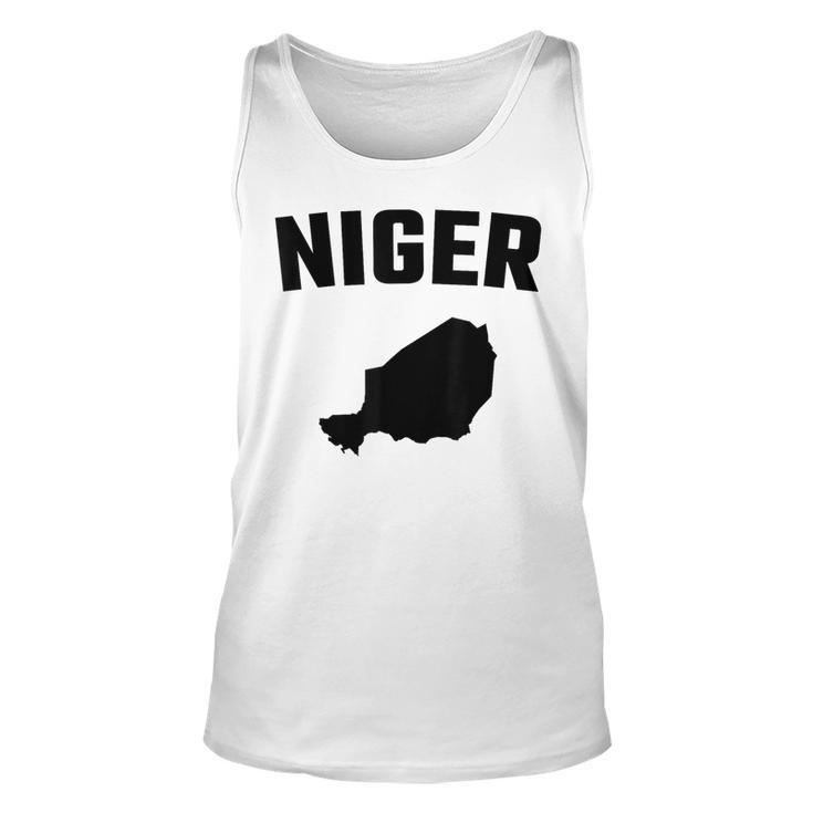 Isolated Black Silhouette Of A Map Of Niger Tank Top