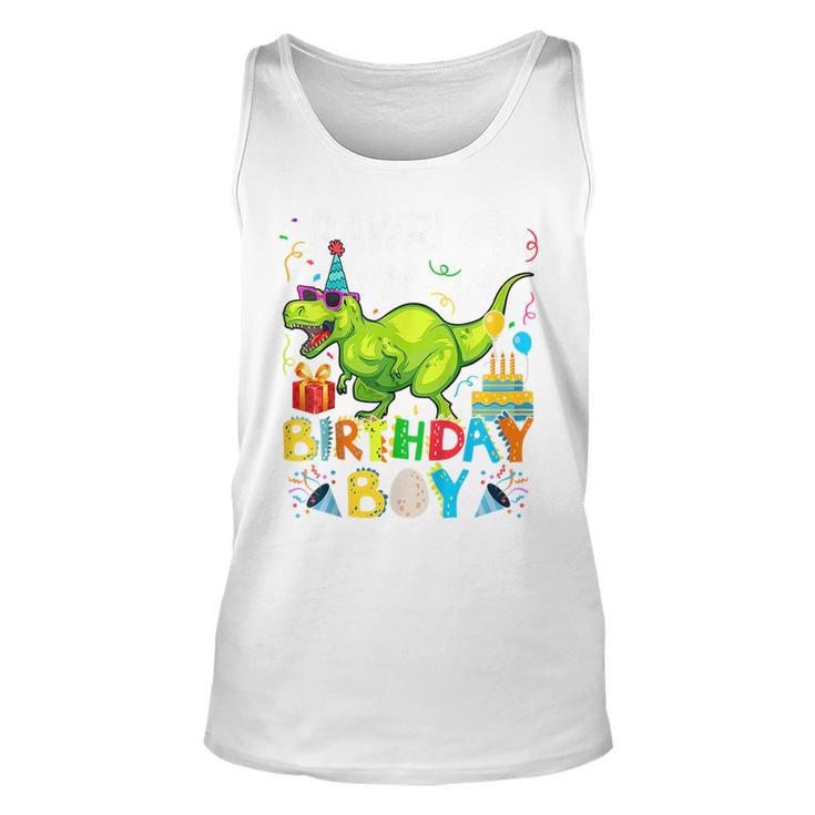 Kids 2 Year Old 2Nd Birthday BoyRex Dinosaur For Boy Unisex Tank Top