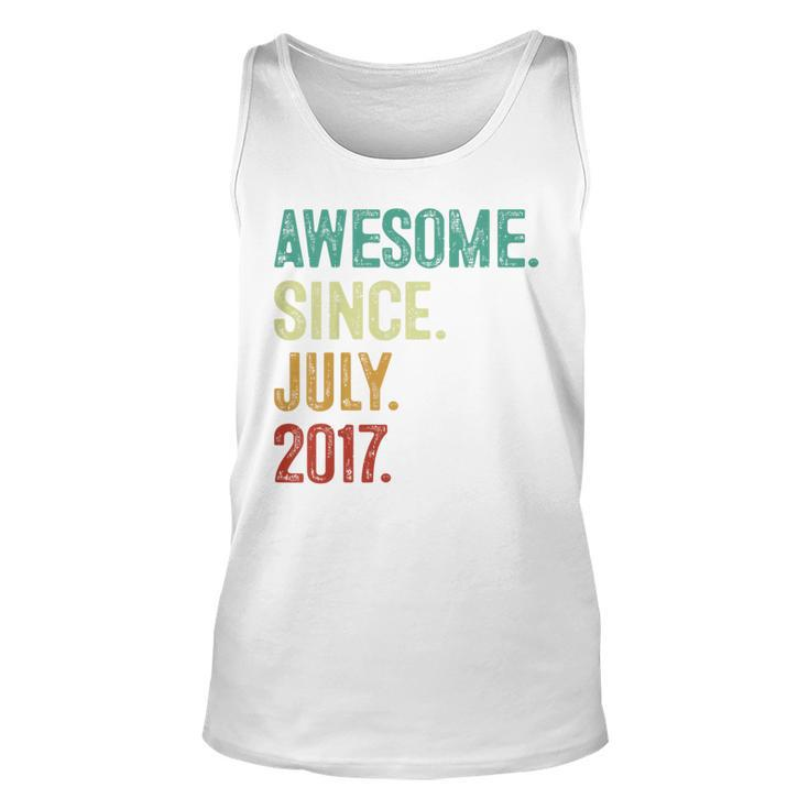 Kids 6 Year Old Awesome Since July 2017 6Th Birthday Unisex Tank Top