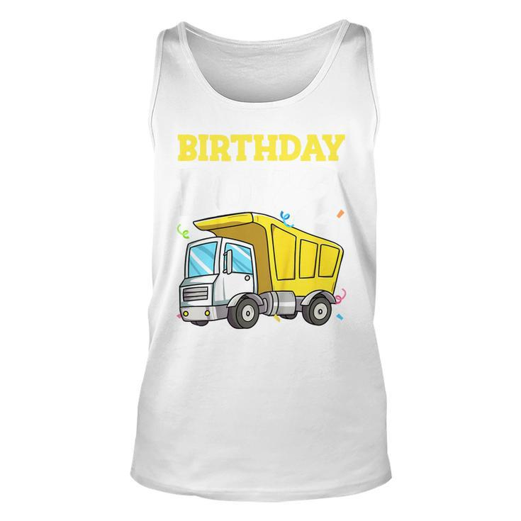 Kids Birthday Boy 2 Two Construction Truck 2Nd Birthday Toddler Tank Top