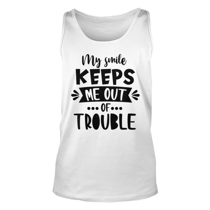 Kids My Smile Keep Me Out Of Trouble Wild Child Birthday Boy Girl Tank Top