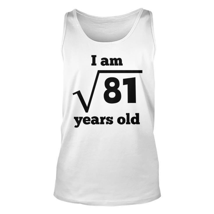 Kids Square Root 9 Years Old Funny 9Th Birthday  For Kids Unisex Tank Top