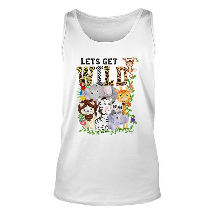 Lets Get Wild Zoo Animals Safari Party A Day At The Zoo  Unisex Tank Top