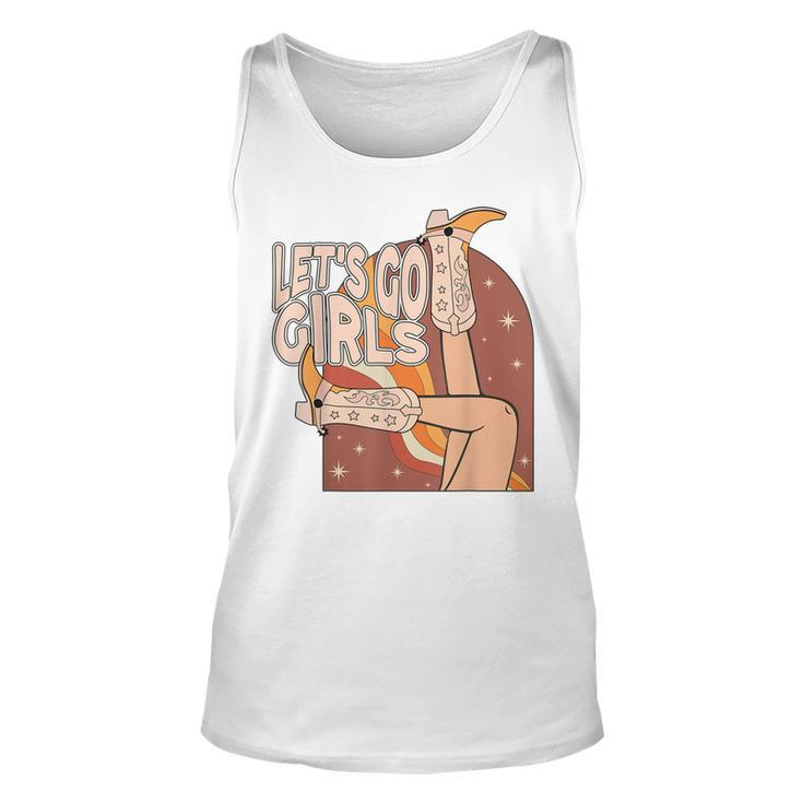 Lets Go Girls Cowgirl Boots Country Bachelorette Party  Unisex Tank Top
