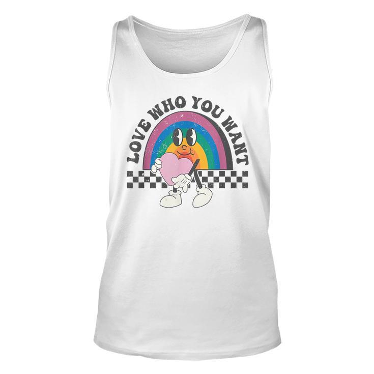 Love Who You Want Retro Distressed Lgbtq Pride Love Is Love Tank Top