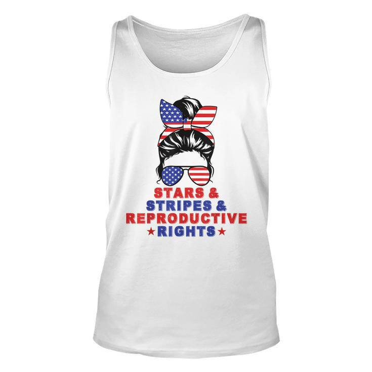Messy Bun Stars Stripes & Reproductive Rights 4Th Of July Unisex Tank Top