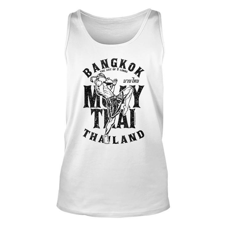Muay Thai Kickboxing Bangkok Thailand Distressed Graphic Kickboxing Tank Top